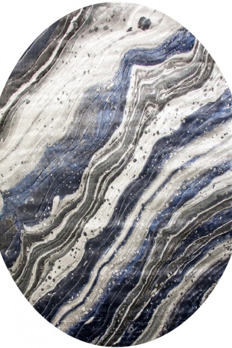 Килим Low Canyon 121 ha d.blue-d.grey овал